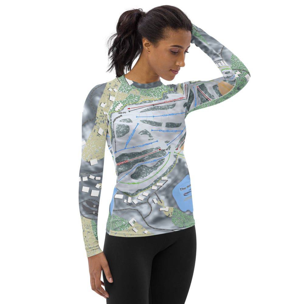 The Homestead, Michigan Ski Trail Map Women's Base Layer Top - Powderaddicts