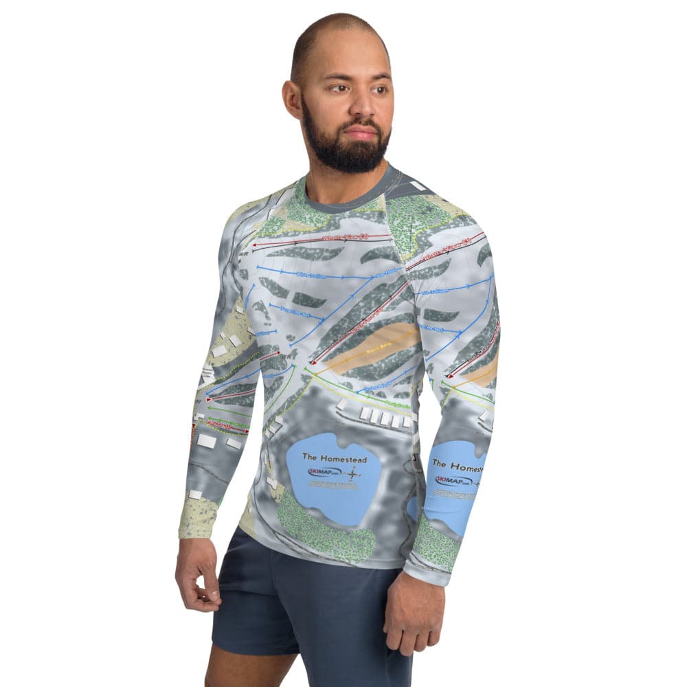 The Homestead, Virginia Ski Trail Map Men's Base Layer Top - Powderaddicts