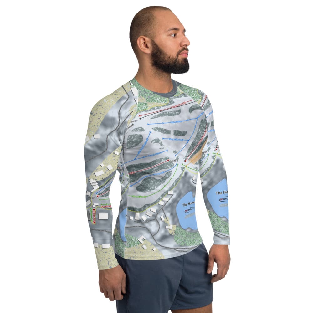 The Homestead, Virginia Ski Trail Map Men's Base Layer Top - Powderaddicts