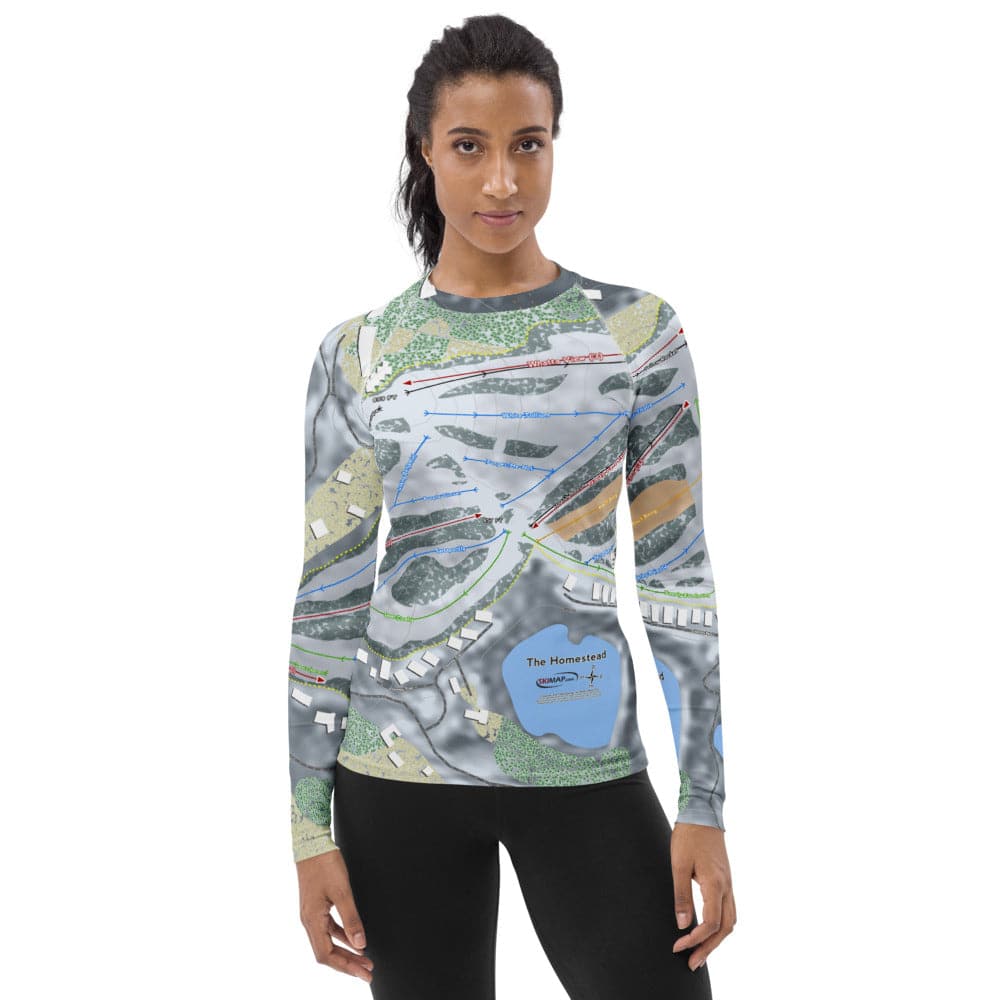 The Homestead, Virginia Ski Trail Map Women's Base Layer Top