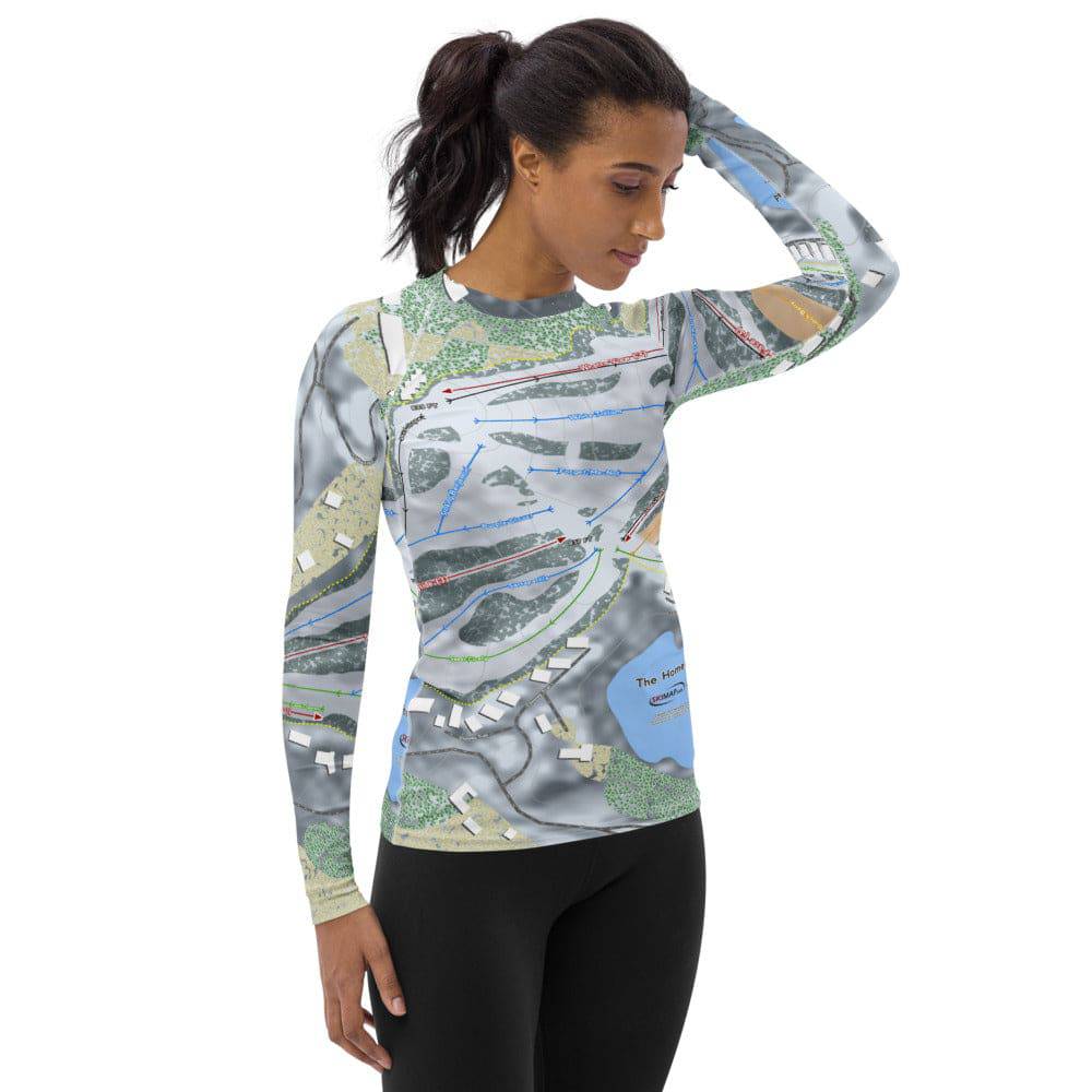The Homestead, Virginia Ski Trail Map Women's Base Layer Top - Powderaddicts