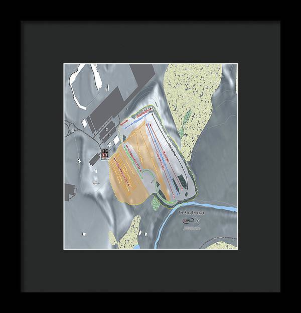 The Rock Snowpark Ski Trail Map - Framed Print - Powderaddicts