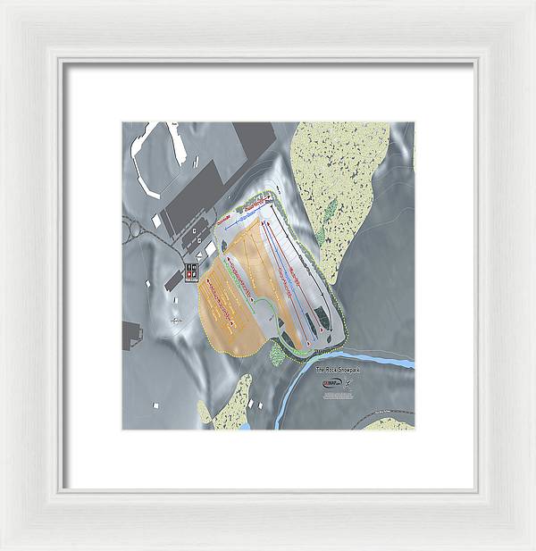 The Rock Snowpark Ski Trail Map - Framed Print - Powderaddicts