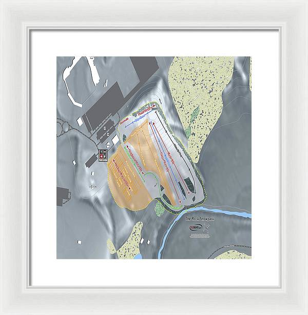 The Rock Snowpark Ski Trail Map - Framed Print - Powderaddicts