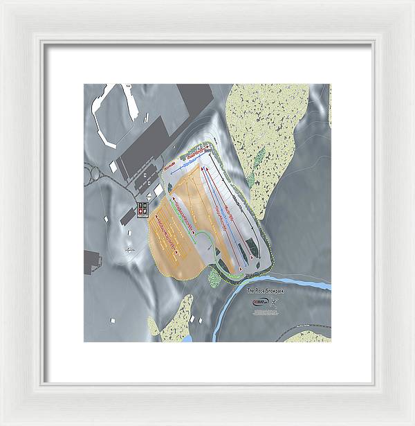 The Rock Snowpark Ski Trail Map - Framed Print - Powderaddicts
