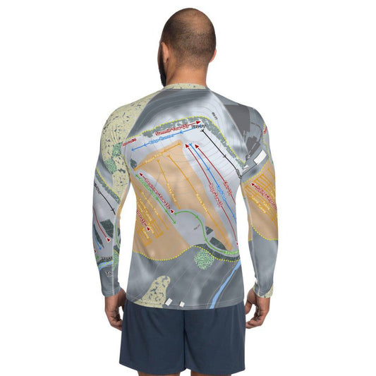 The Rock Snowpark, Wisconsin Ski Trail Map Men's Base Layer Top - Powderaddicts