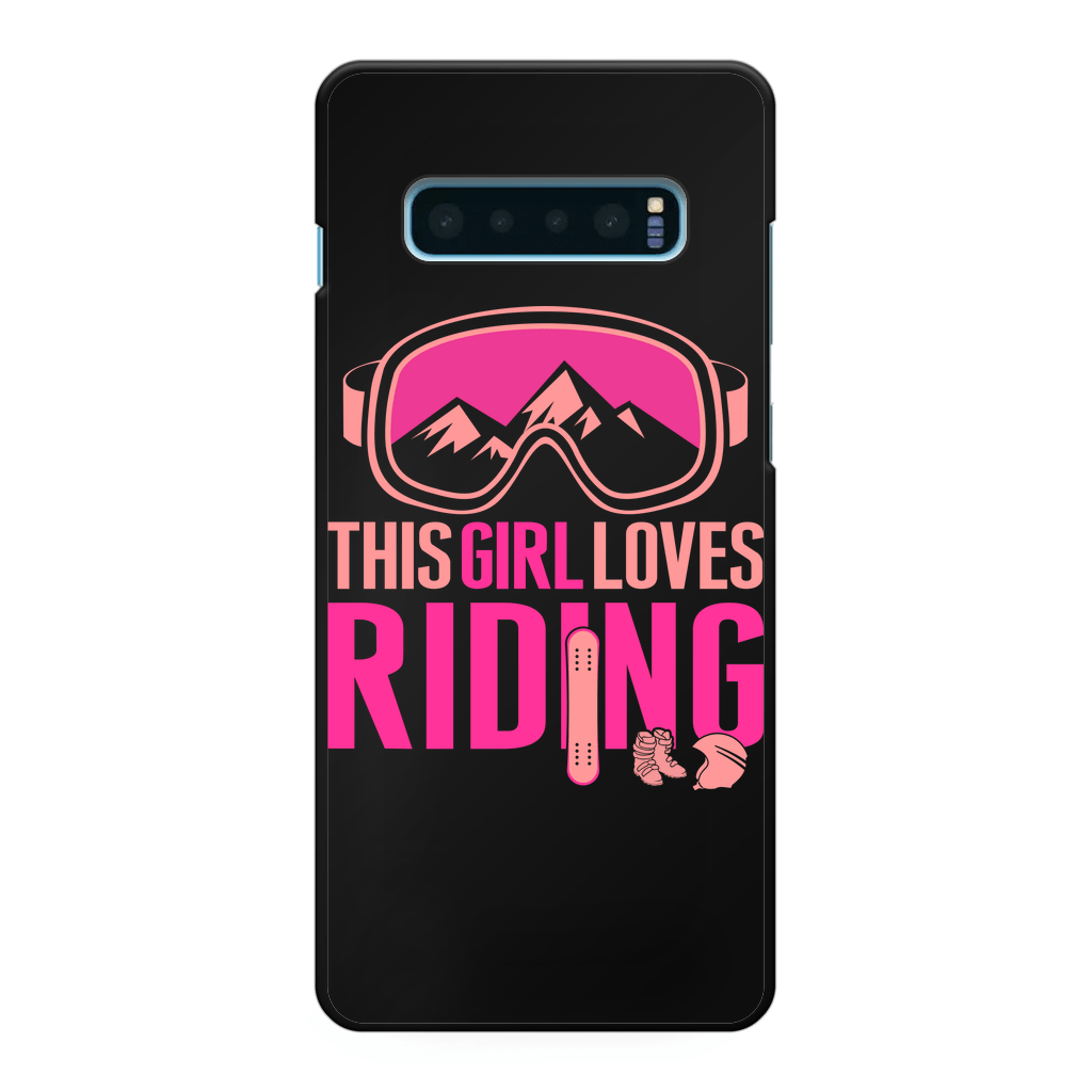 This Girl Loves Riding Back Printed Black Hard Phone Case - Powderaddicts