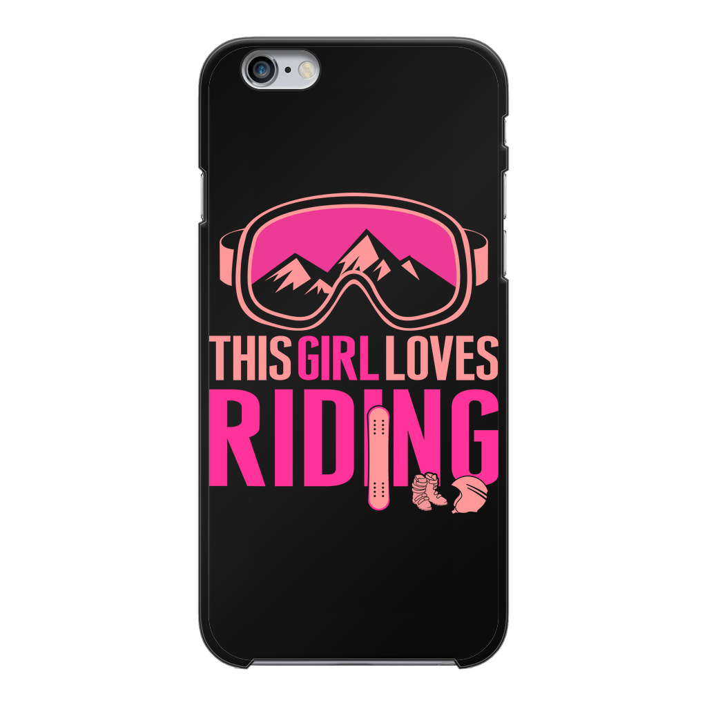This Girl Loves Riding Back Printed Black Hard Phone Case - Powderaddicts