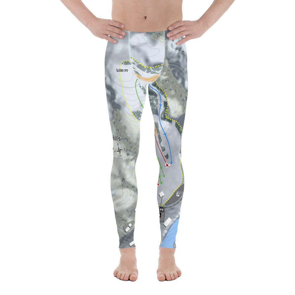 Thrill Hills, North Dakota Ski Trail Map Men's Base Layer Bottom