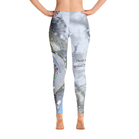 Thrill Hills, North Dakota Ski Trail Map Women's Base Layer Bottom - Powderaddicts