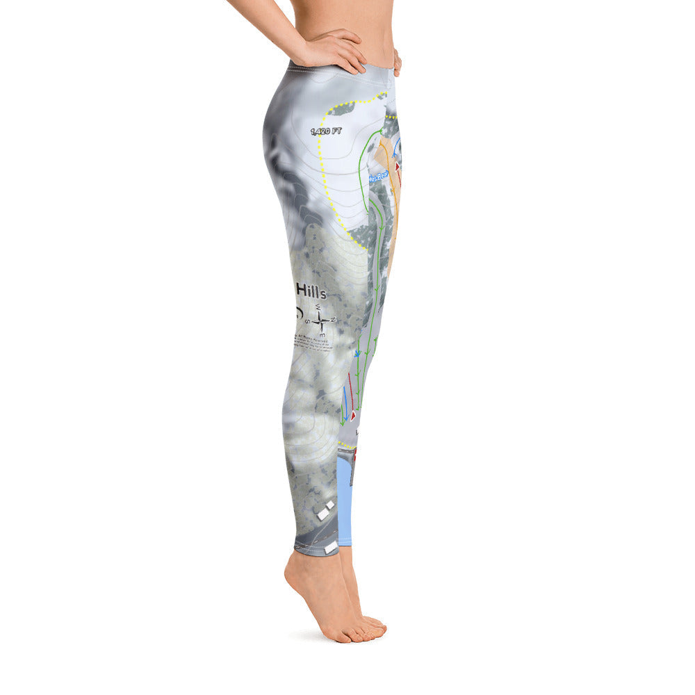 Thrill Hills, North Dakota Ski Trail Map Women's Base Layer Bottom - Powderaddicts