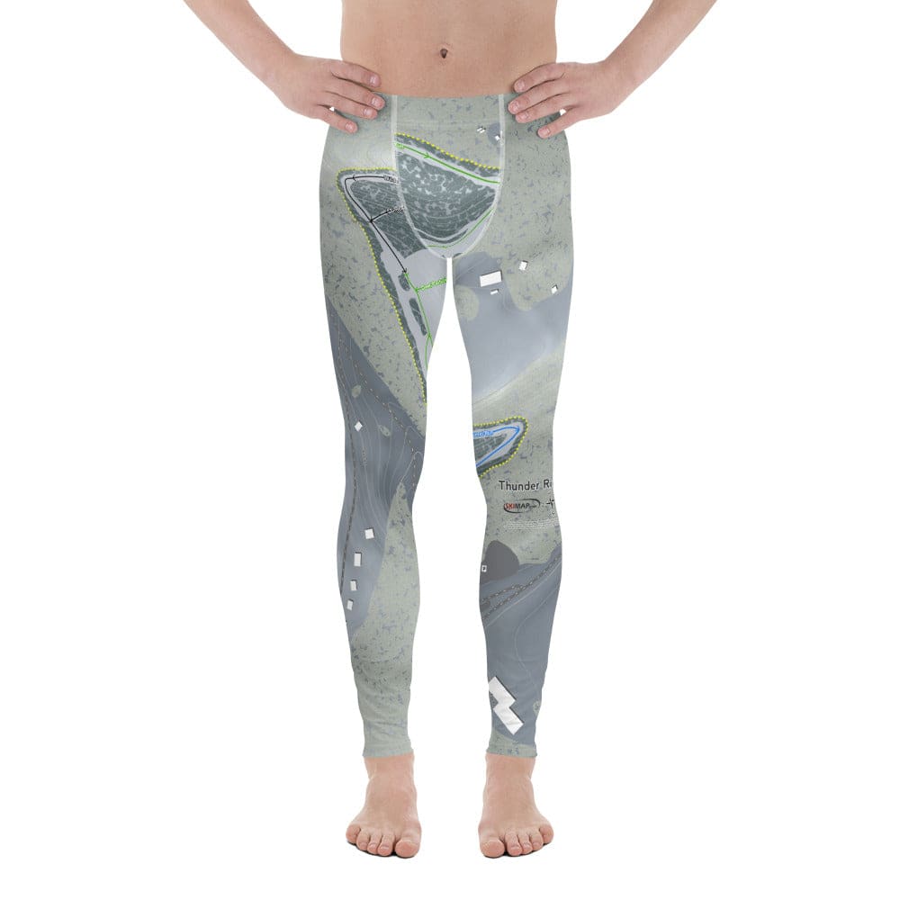 Thunder Ridge, New York Ski Trail Map Men's Base Layer Bottom - Powderaddicts