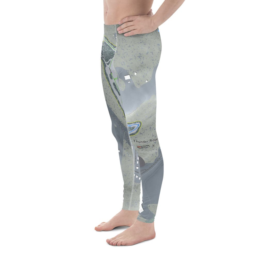 Thunder Ridge, New York Ski Trail Map Men's Base Layer Bottom - Powderaddicts