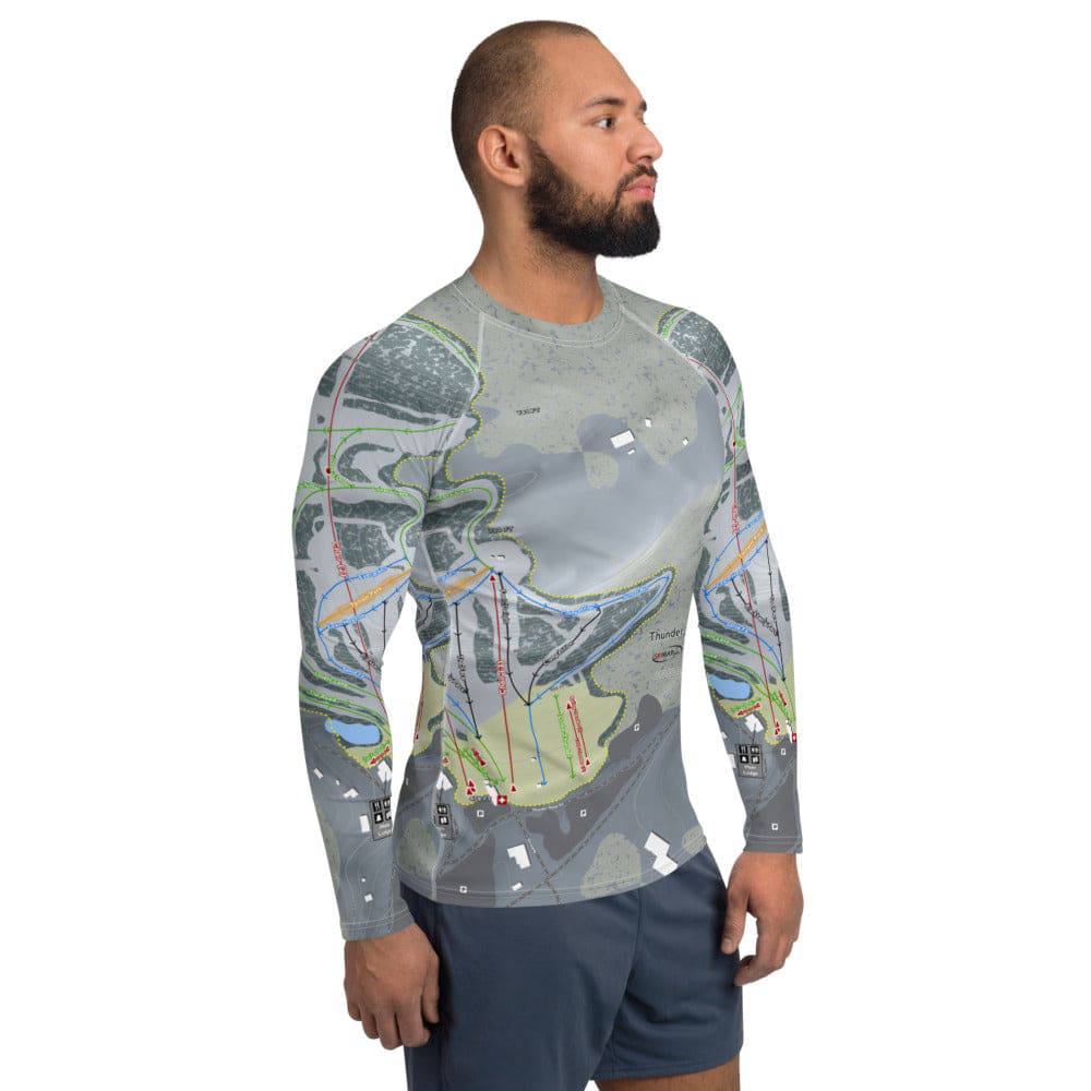 Thunder Ridge, New York Ski Trail Map Men's Base Layer Top - Powderaddicts