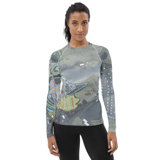 Thunder Ridge, New York Ski Trail Map Women's Base Layer Top - Powderaddicts