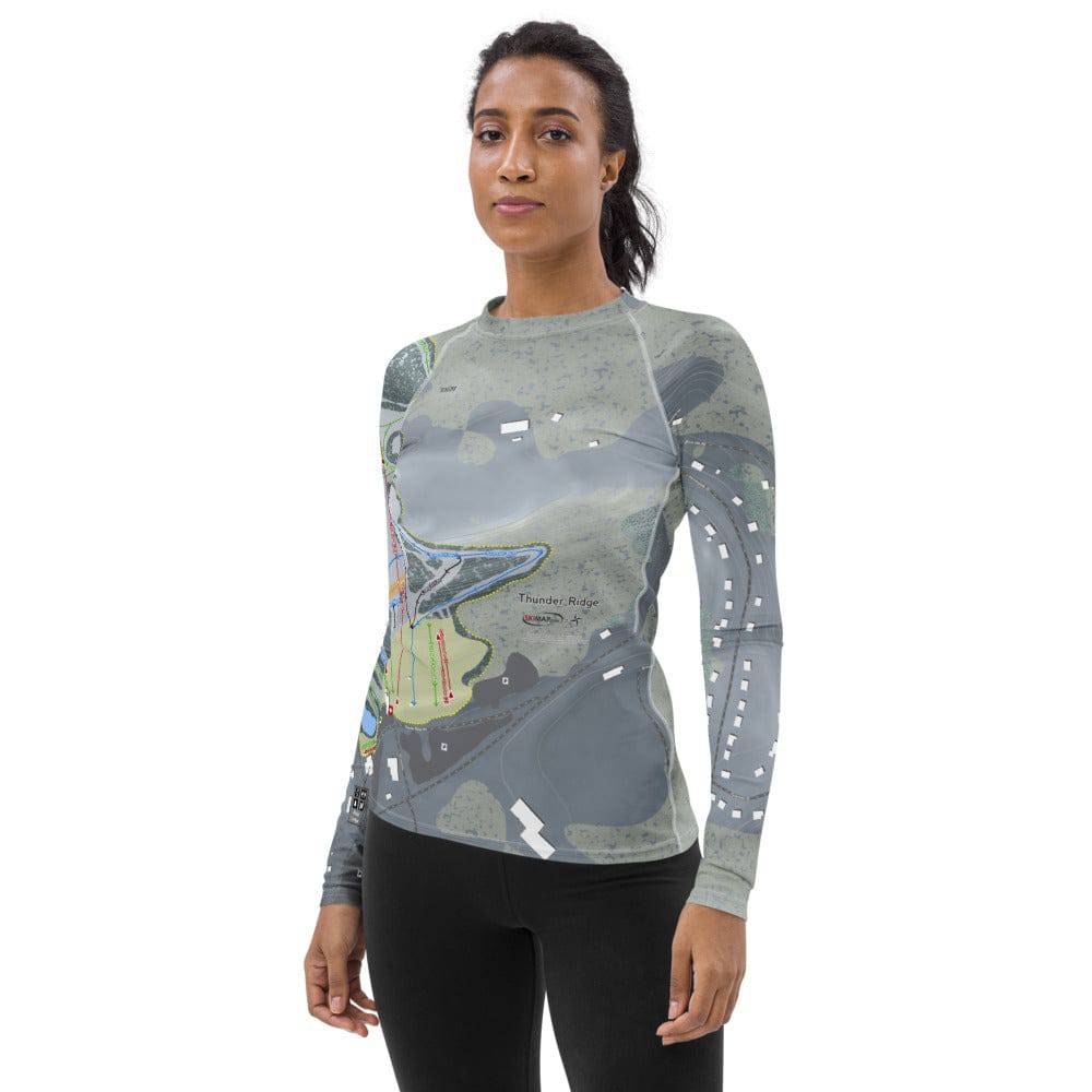Thunder Ridge, New York Ski Trail Map Women's Base Layer Top - Powderaddicts