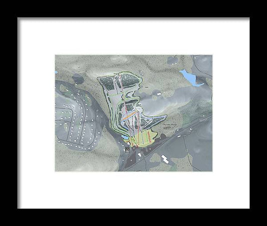 Thunder Ridge Ski Trail Map - Framed Print - Powderaddicts