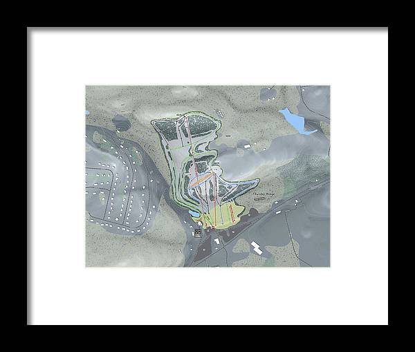 Thunder Ridge Ski Trail Map - Framed Print - Powderaddicts
