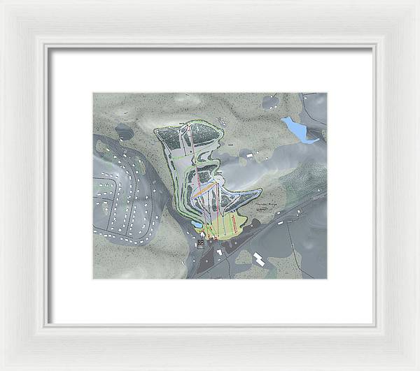 Thunder Ridge Ski Trail Map - Framed Print - Powderaddicts