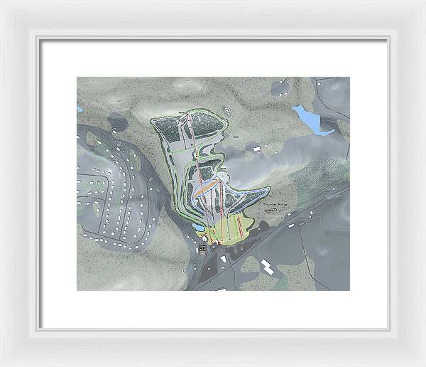 Thunder Ridge Ski Trail Map - Framed Print - Powderaddicts