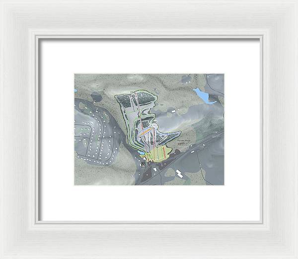 Thunder Ridge Ski Trail Map - Framed Print - Powderaddicts
