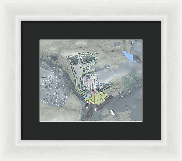 Thunder Ridge Ski Trail Map - Framed Print - Powderaddicts