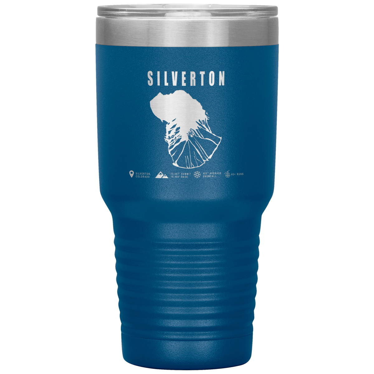 Silverton Colorado Ski Trail Map 30oz Tumbler - Powderaddicts