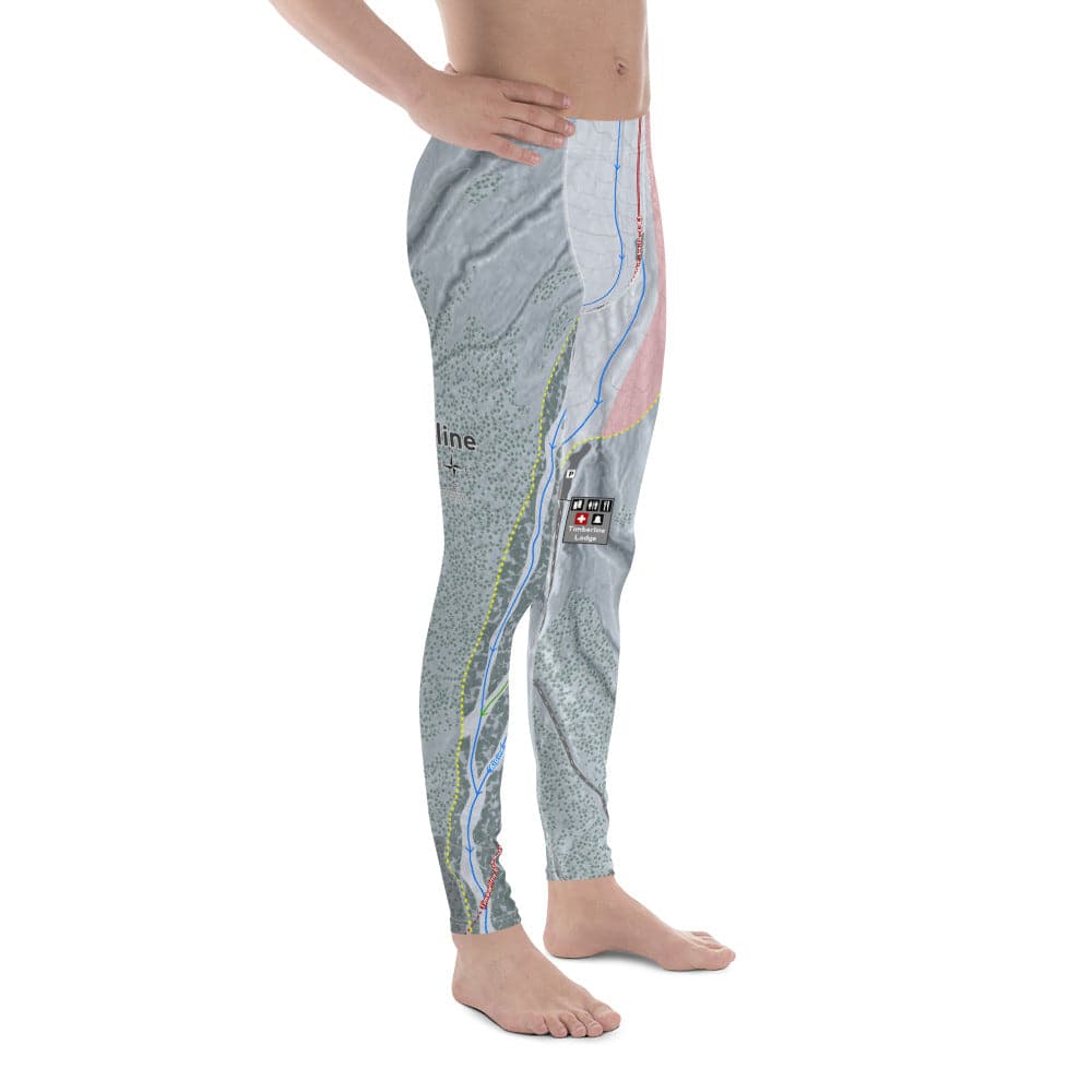 Timber line, Oregon Ski Trail Map Men's Base Layer Bottom - Powderaddicts