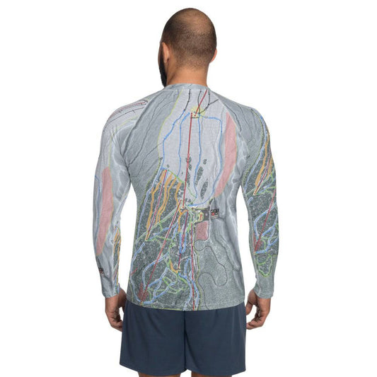 Timber line, Oregon Ski Trail Map Men's Base Layer Top - Powderaddicts