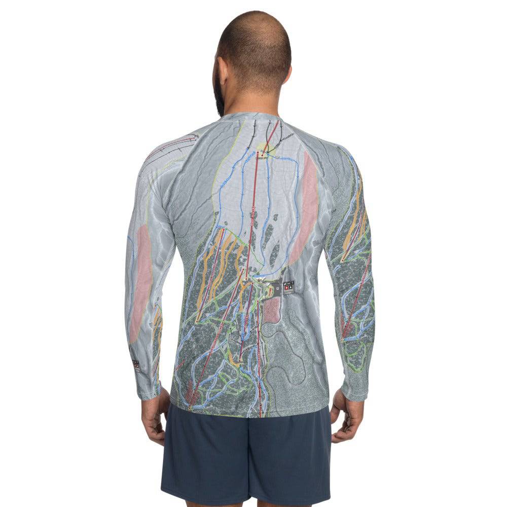 Timber line, Oregon Ski Trail Map Men's Base Layer Top - Powderaddicts