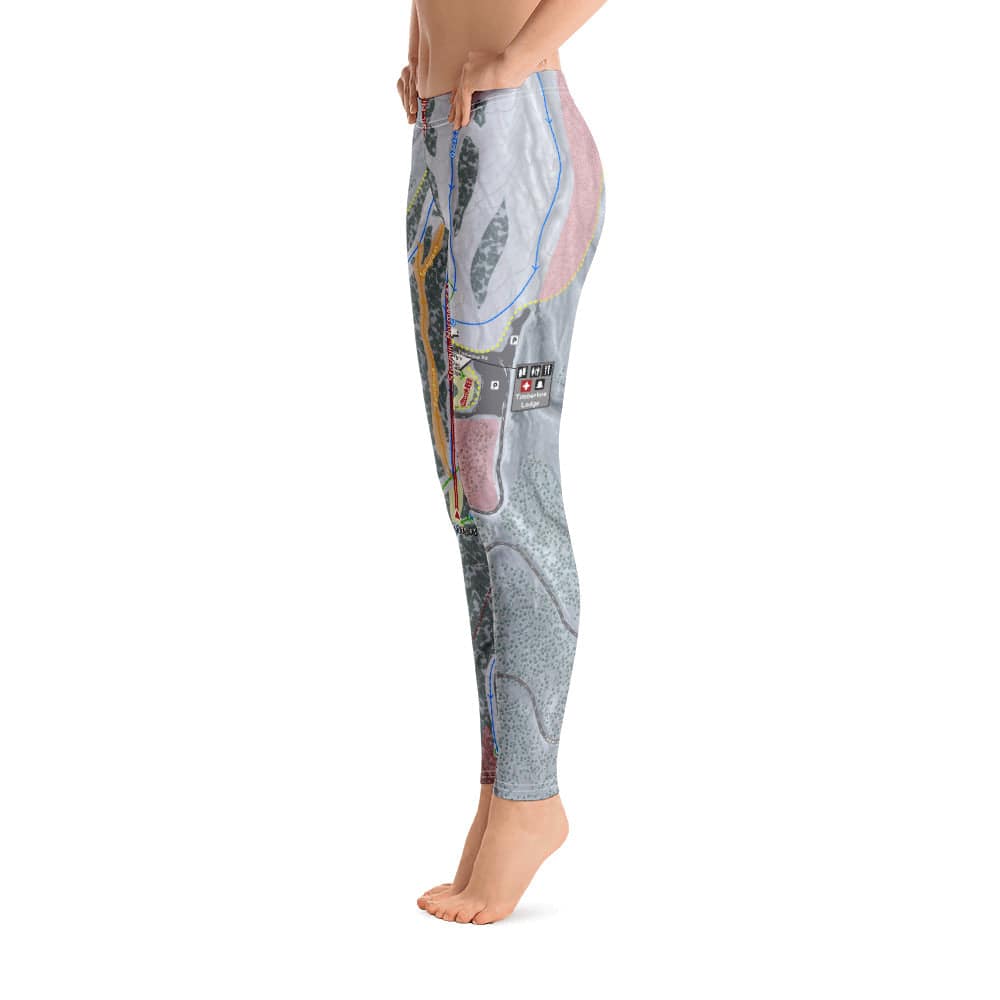Timber line, Oregon Ski Trail Map Women's Base Layer Bottom - Powderaddicts