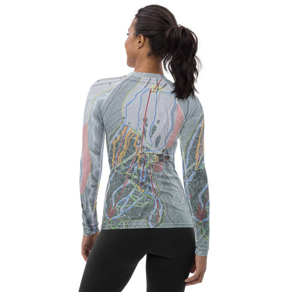 Timber line, Oregon Ski Trail Map Women's Base Layer Top - Powderaddicts