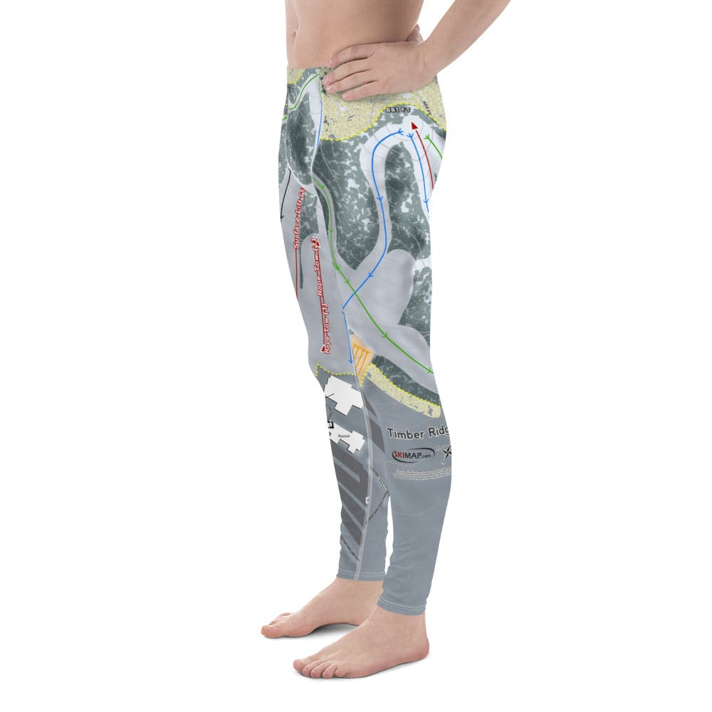 Timber Ridge, Michigan Ski Trail Map Men's Base Layer Bottom - Powderaddicts
