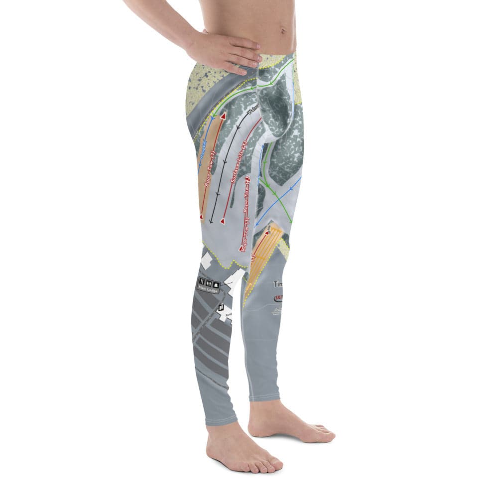 Timber Ridge, Michigan Ski Trail Map Men's Base Layer Bottom - Powderaddicts