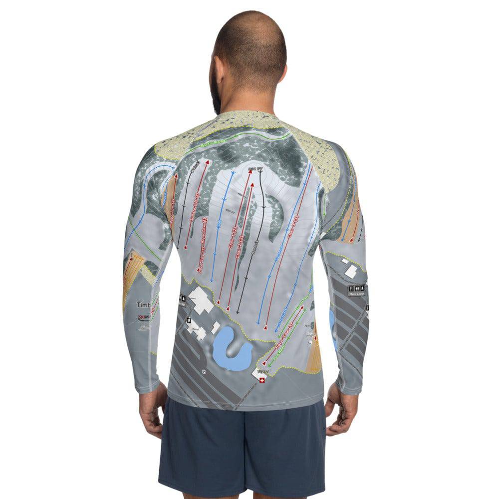 Timber Ridge, Michigan Ski Trail Map Men's Base Layer Top - Powderaddicts