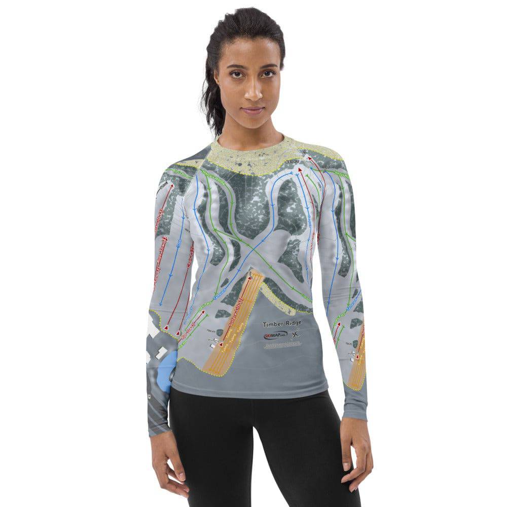Timber Ridge, Michigan Ski Trail Map Women's Base Layer Top