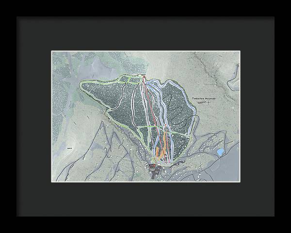Timberline Mountain Ski Trail Map - Framed Print - Powderaddicts