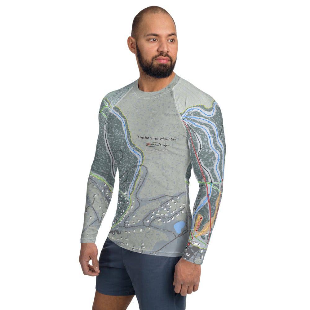 Timberline Mountain, West Virginia Ski Trail Map Men's Base Layer Top - Powderaddicts