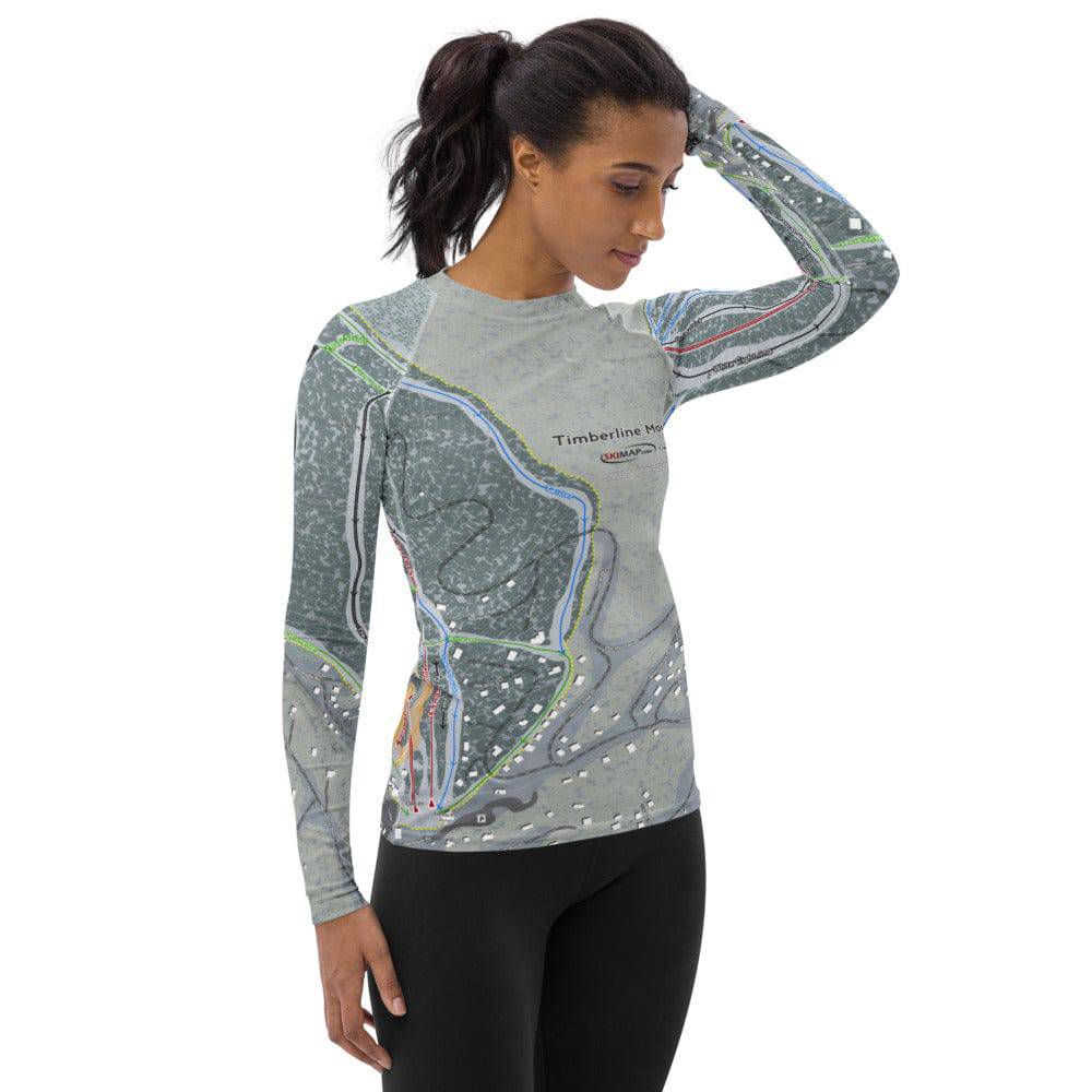 Timberline Mountain, West Virginia Ski Trail Map Women&#39;s Base Layer Top - Powderaddicts