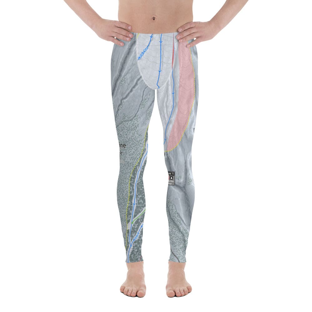 Timberline, Oregon Ski Trail Map Men's Base Layer Bottom - Powderaddicts