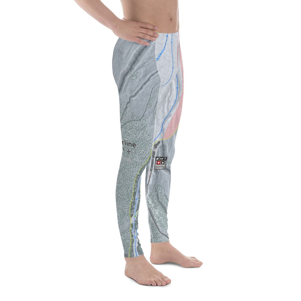 Timberline, Oregon Ski Trail Map Men's Base Layer Bottom - Powderaddicts