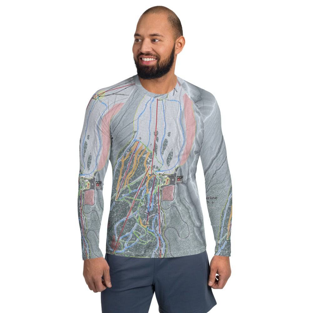 Timberline, Oregon Ski Trail Map Men's Base Layer Top - Powderaddicts