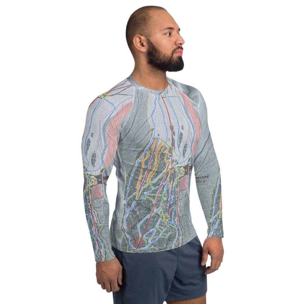 Timberline, Oregon Ski Trail Map Men's Base Layer Top - Powderaddicts
