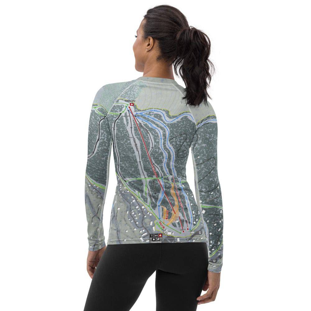 Timberline, Oregon Ski Trail Map Women's Base Layer Top - Powderaddicts