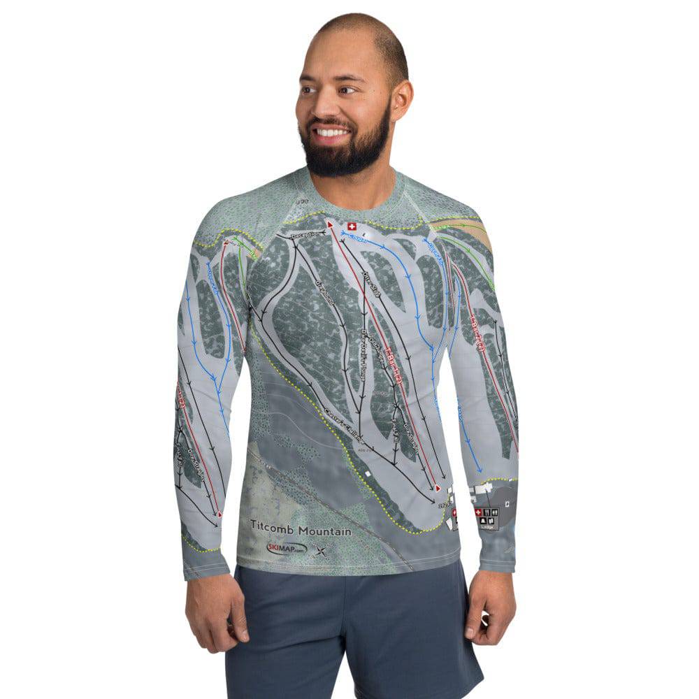 Titcomb Mountain, Maine Ski Trail Map Men's Base Layer Top