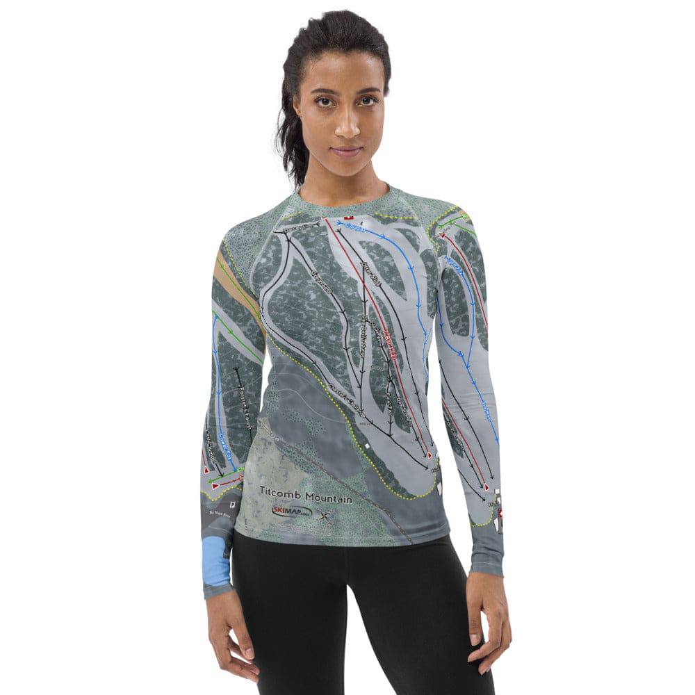 Titcomb Mountain, Maine Ski Trail Map Women's Base Layer Top