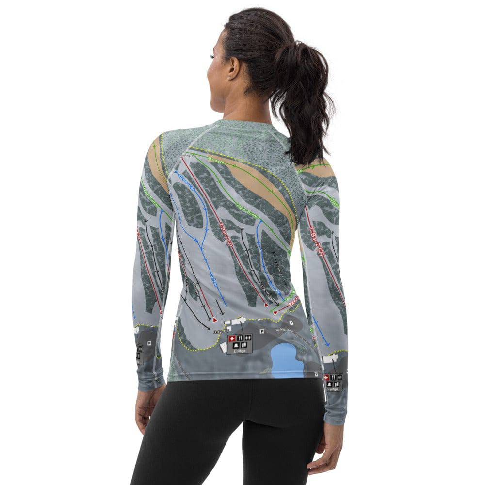 Titcomb Mountain, Maine Ski Trail Map Women&#39;s Base Layer Top - Powderaddicts