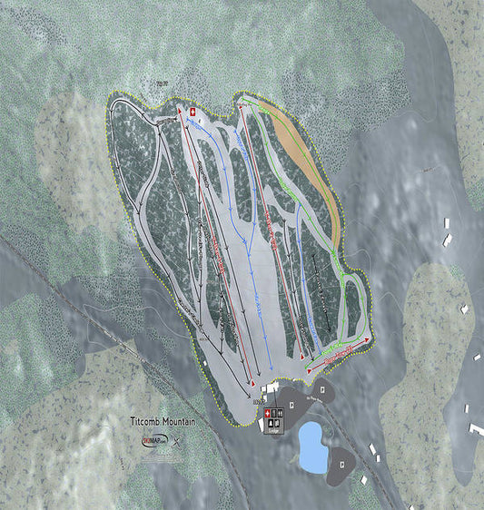 Titcomb Mountain Ski Trail Map - Art Print - Powderaddicts
