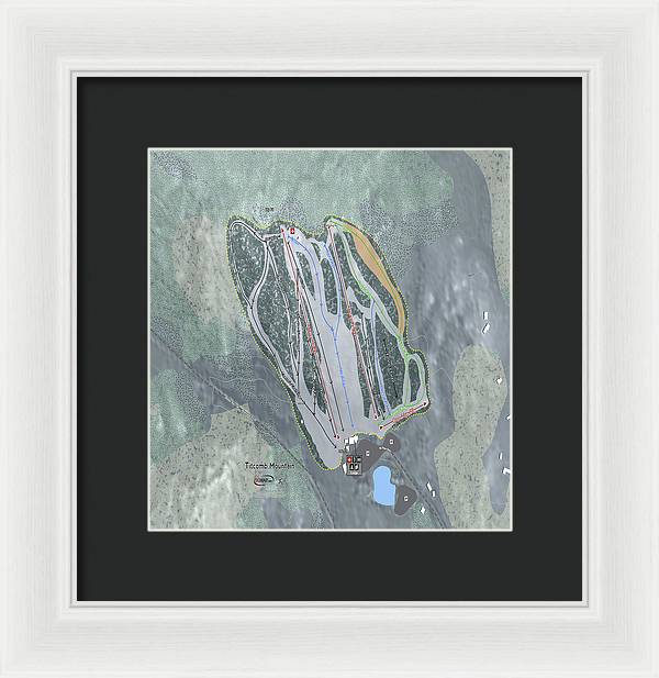Titcomb Mountain Ski Trail Map - Framed Print - Powderaddicts