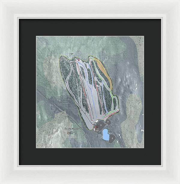 Titcomb Mountain Ski Trail Map - Framed Print - Powderaddicts